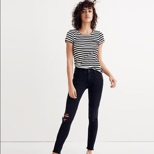 Madewell 10” High Rise Ripped Cropped Skinny Jeans